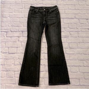 White House Black Market Low Rise Flare Leg Black Denim Jeans Size 6 Regular